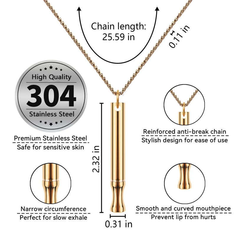 LAMKHOO Breathing Necklace to Quit Smoking and Vaping - Refillable