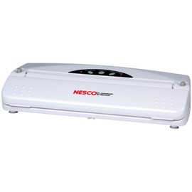 Nesco VS-01 One Touch Operation Food Vacuum Sealer with Vacuum Sealer Bags, White