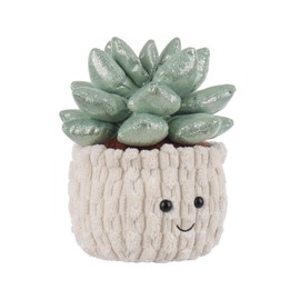 Apricot Lamb Potted Shiny Succulents Plushies Stuffed Animals for Kids, Soft Cute Plush Toys for Baby Girl and Boy, Fluffy Potted Shiny Succulents Green 7.1 Inches