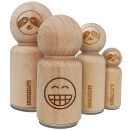 Happy Face Big Smile Teeth Grin Emoticon Rubber Stamp for Stamping Crafting Planners - 1/2 Inch Mini