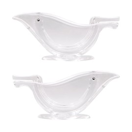 Tiardey 2 Pieces Manual Lemon Squeezer Manual Lemon Juicer Acrylic Manual Lemon Slice Squeezer Portable Transparent Fruit Juicer Hand Juicer for Orange Lemon Lime Pomegranate
