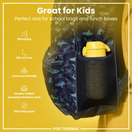ION8 Insulated Steel Water Bottle, 320 ml/11 oz, Leak Proof, Easy to Open, Secure Lock, Dishwasher Safe, Carry Handle, Hygienic Flip Cover, Metal Water Bottle, Durable Stainless Steel, Yellow