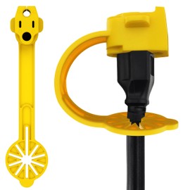 Prong Shield Outdoor Plug Cover | Weatherproof Extension Cord Plug Cover for Outside | Extension Cord Construction Equipment | Extension Cord End Cover 3-Prong End Cover (10, Yellow)