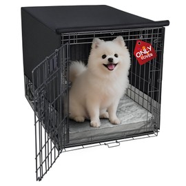 Explore Land Breathable Dog Crate Cover - 4 Sides Mesh Ventilation, Pet Kennel Cover, All Sides Open, Universal Fit for 1 2 3 Doors 24 inches Wire Dog Crate
