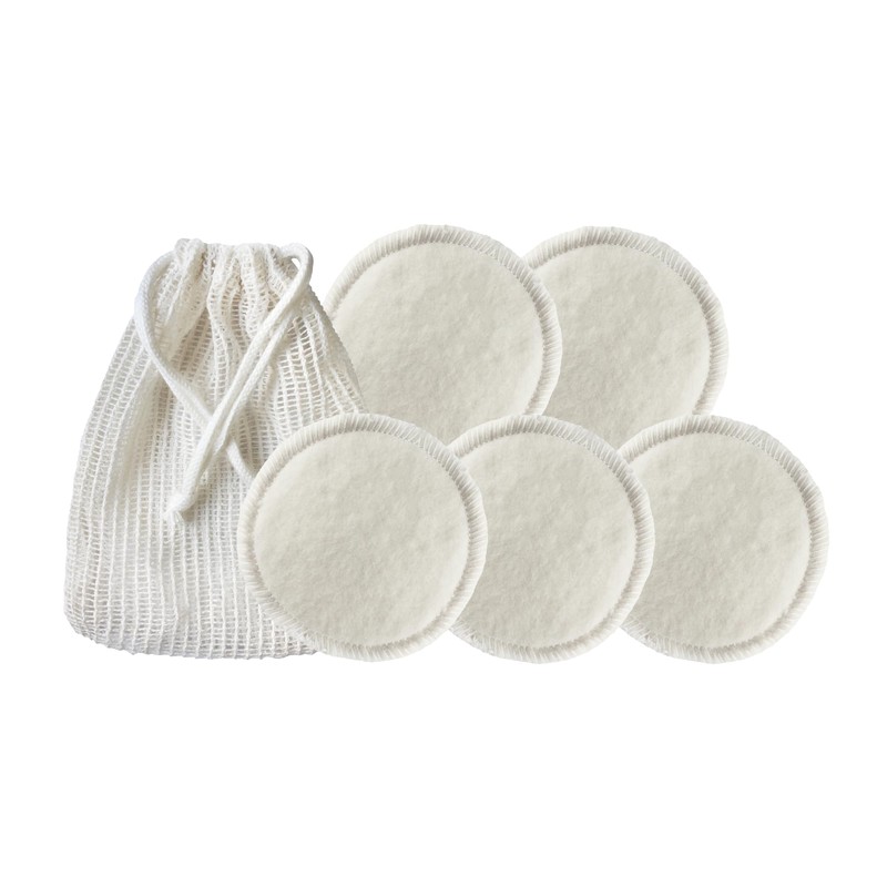Reusable Cotton Make Up Removers + Laundry Bag, 6 Piece