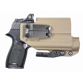 FDO Industries IWB Lightbearing Kydex Holster Compatible with Sig P320 Compact w/ TLR1 Optic Cut with Claw & Discreet Carry Concepts 1.5" Metal Clip - Made in USA (FDE, Sig P320c TLR1)