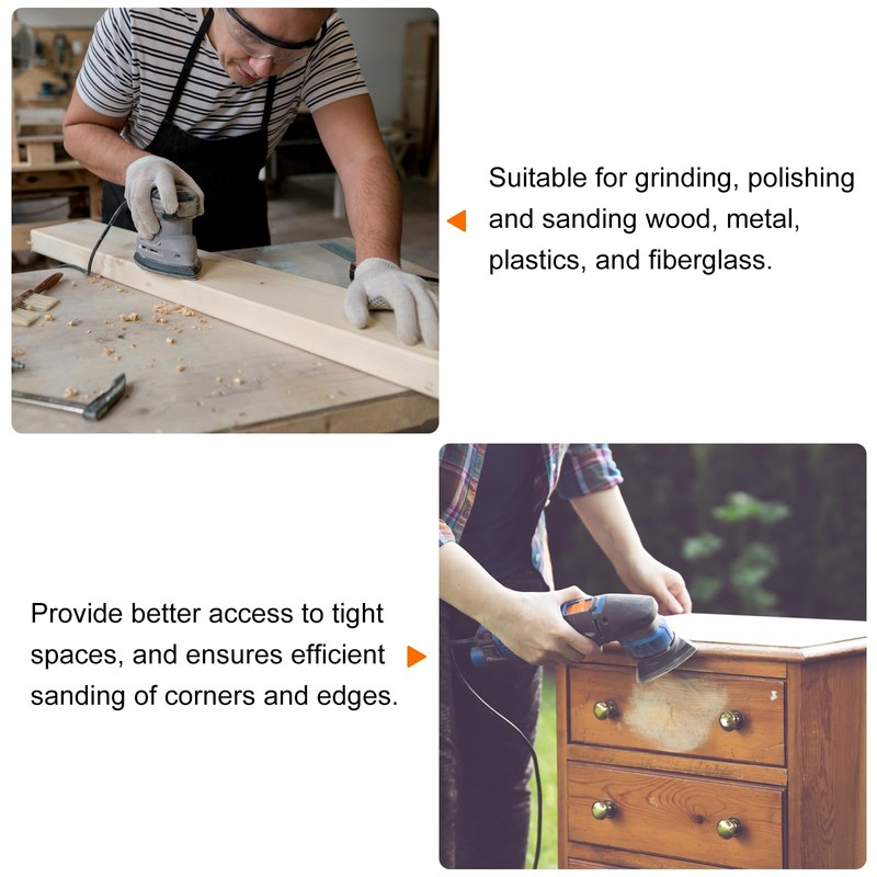 HARFINGTON 60pcs Triangular Hook & Loop Sandpapers 100 Grits 3-1/8"