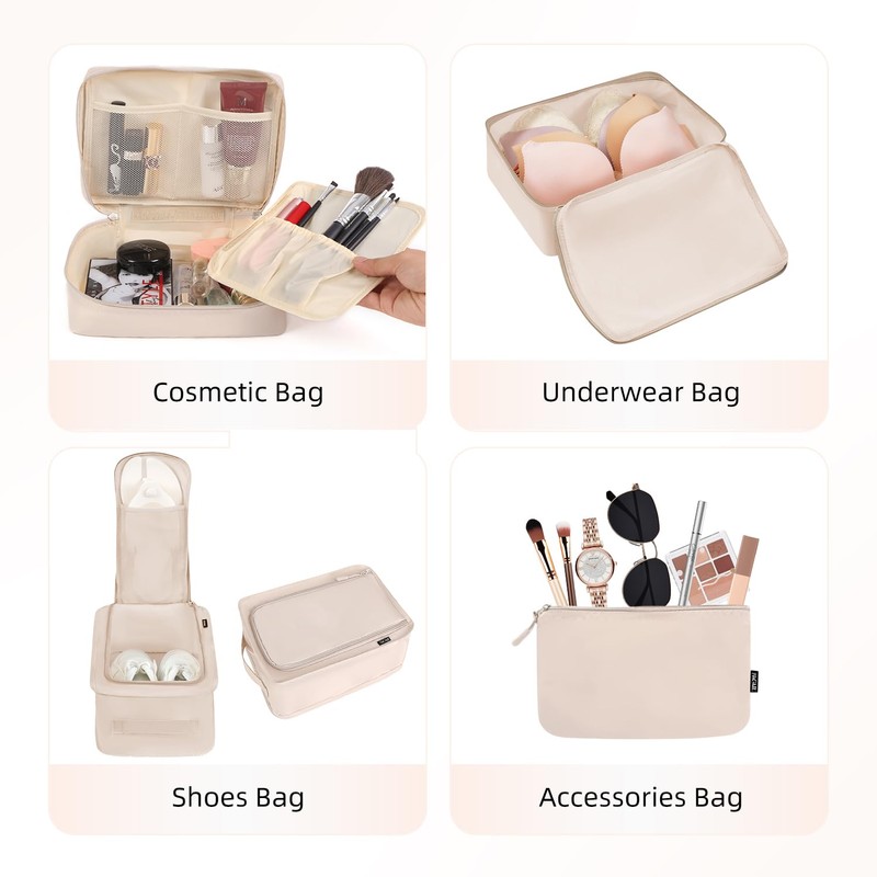 BAGAIL 8 Set Packing Cubes Luggage Packing Organizers for Travel