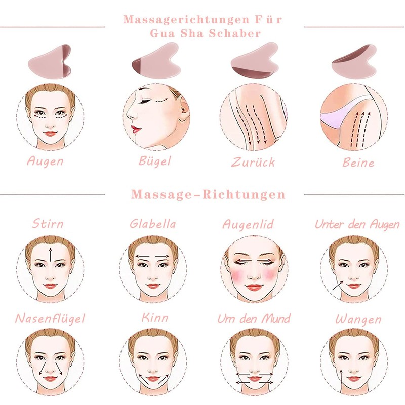 Gua Sha Facial Tools, Jade Gua Sha Stones Massage Scraping