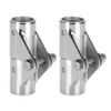 2Pcs Stainless Steel Folding Rotatable Connector Marine Boat Rail Tube