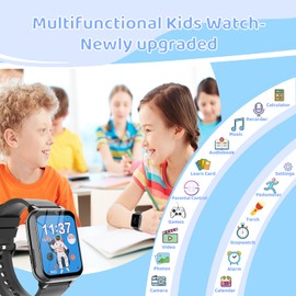 Kesasohe Kinder Smartwatch, Smartwatch Kinder mit 26 Spiel Hörbuch 13 Gewohnheit Schrittzähler Musik Kamera Wecker Taschenlampen, Kinder Uhr für 3-12 Jahre Jungen Mädchen Kinder Geschenk Student