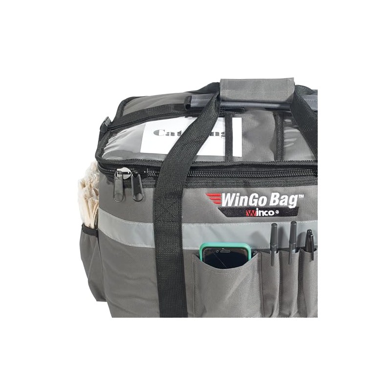 Winco Insulated Food Delivery/Catering Bag, Large, Gray