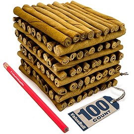 ValueBull New USA Premium Rawhide Twists for Small Dogs, 5 Inch, Smoked, 100 Count - USA Wholegrain Beef, One-Piece, Easy Digestion, High Protein