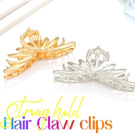 Gortin Metal Claw Clips Gold Metal Hair Clips Large Claw clips for Thick Hair Fancy Hair Accessories for Women