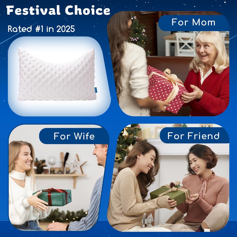 Cooling Side Sleeper Pillow for Neck and Shoulder Pain, Luxury
