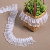 White Lace Ribbon, 2-Layer Pleated Edge White Lace Ruffle Trim