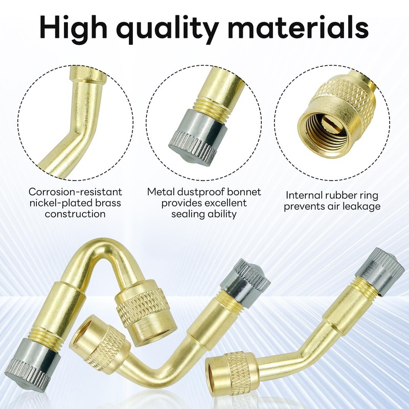 6 Pack Universal Valve Extensions, 45 Degree 90 Degree 135