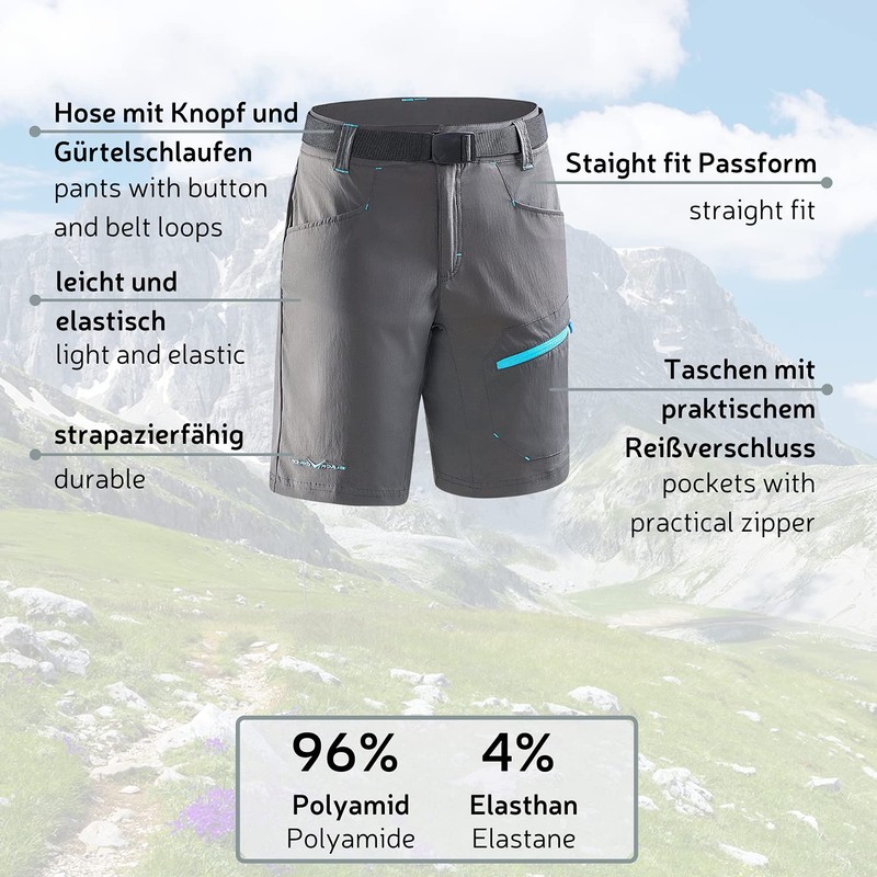 Black Crevice Walking Short, Blue, 42