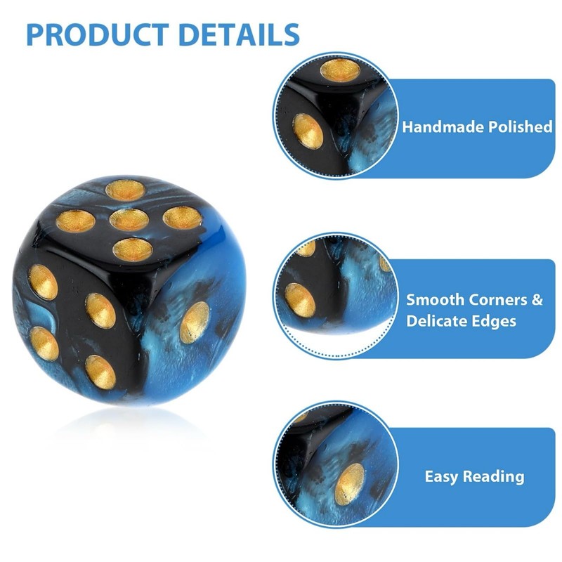 Bulk Set of 10 Acrylic Polyhedral Dice - 12mm Size,