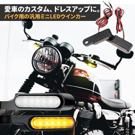 PIENSE Motorcycle Turn Signal LED Sequential Position White, 2-Piece Set, Small Flowing (Turn Signal, 2)