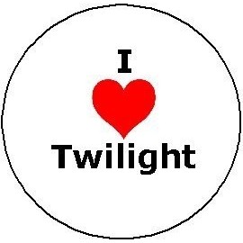 I LOVE TWILIGHT Pinback Button 1.25" Heart Pin / Badge
