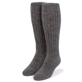 Warrior Alpaca Socks - Second to None Thick Alpaca Wool Terry Lined Boot Socks - Unisex, Medium Gray, Large