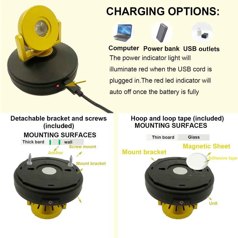 Wireless LED Indoor Spotlight, Rechargeable Uplights Battery Powered Picture Lights