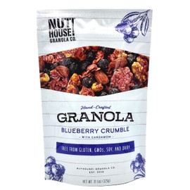 NutHouse! Granola Company - Premium Blueberry Crumble Granola | Certified Gluten-Free, Non-GMO, Kosher | Vegan, Soy-Free | 11.5 oz. Bag (3-Pack)