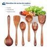 Juego De Palas Y Cucharas De Madera Para Cocina Café