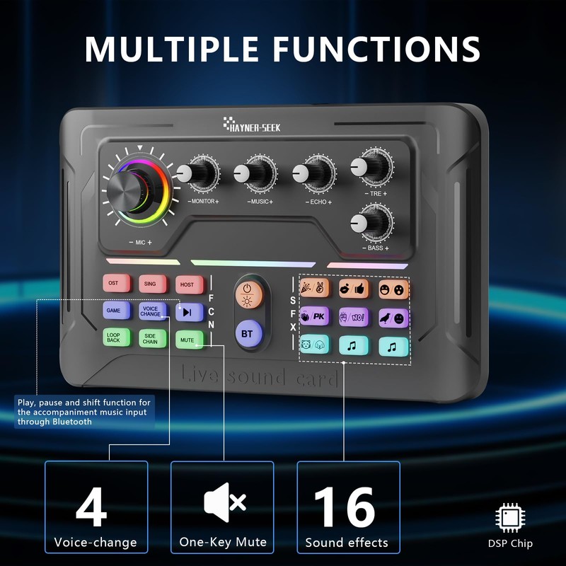 Podcast Equipment Bundle, Audio Interface with DJ Mixer and Condenser
