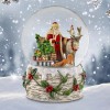 San Francisco Music Box 120MM Musical Santa w/ Reindeer Snow