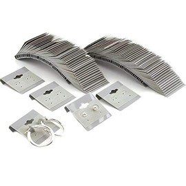 N'icePackaging - 100 Qty Plain Grey 1 1/2" x 1 1/2" Hanging Earring Cards - for Displays Hooks or Slatwalls - Merchandise & Sales - Clip/Wire/Post Earrings