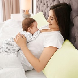 PiccoCasa Body Pillow Pillowcase with Zipper Closure, 1800 Series Brushed Microfiber Body Pillow Cover, Soft Long Pillow Cases for Body Pillows Cream 50 x 140cm/ 4.6ft.