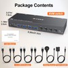 DisplayPort Reyoten KVM Switch, 4 Computers 2 Monitors, 8K@60Hz, 4×USB