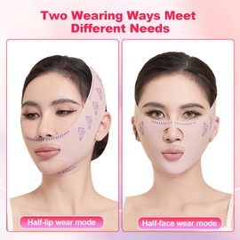 Double Chin Reducer & V line Mask, Chin Strap & Jawline Shaper, Face Slimming Belt with Jaw Exerciser, Lift Tape for Lifting, Facial Eliminator for Women (2 Usages)
