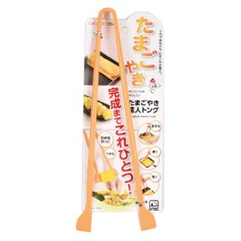 PEARL METAL CC-1239 Egg Yaki Tatsujin Tongs, Orange, Total Length 11.0 x 4.1 x 0.6 inches (28 x 10.5 x 1.5 cm)
