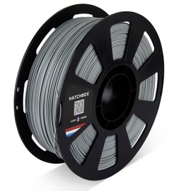 HATCHBOX PLA MAX V2 Gray 3D Printer Filament Made in The USA, 1.75mm Diameter 1 KG Spool, Premium USA Made 3D Printing Filament