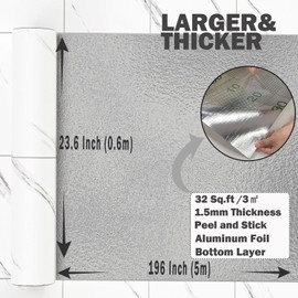 Oxdigi Vinyl Floor Tiles Peel and Stick 23"x 196"/32 Sq.Ft, Thicken Self Adhesive Vinyl Flooring Roll Marble Pattern Waterproof DIY Floor Coverings for Bathroom Living Room Kitchen, White Marble