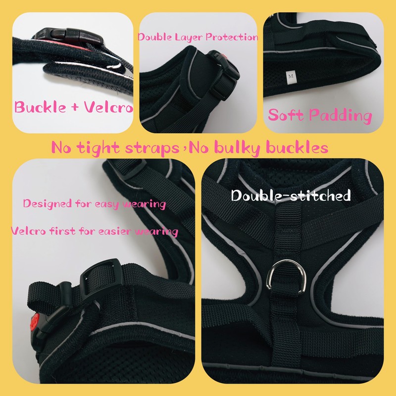 Harness for Cats (Black, XXS)