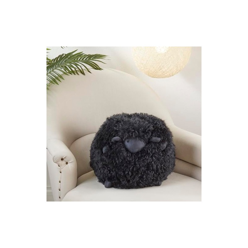 SARO LIFESTYLE Baa Baa Baby Lamb Poly Filled Throw Pillow,