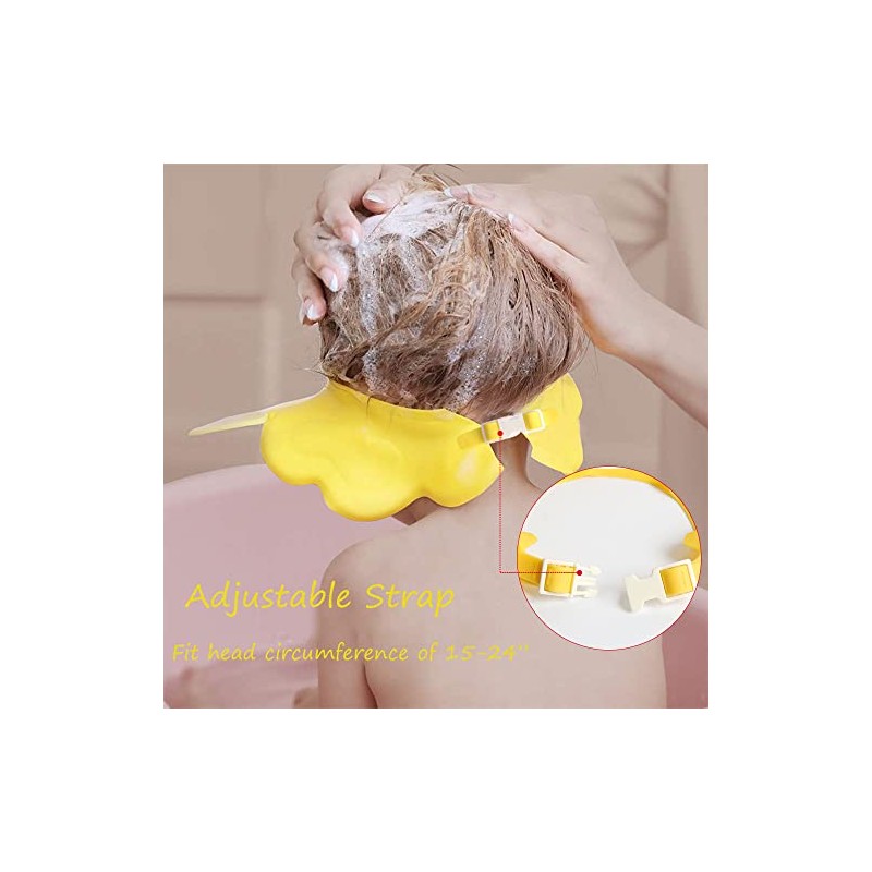 Gorro de ducha de bebé ajustable de silicona para champú,