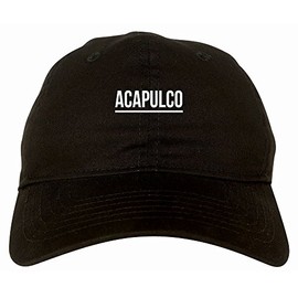 Kings Of NY City of Acapulco Mexico Simple Underline 6 Panel Dad Hat Cap Black