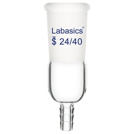 Labasics Inlet Adapter, Borosilicate Glass with 24/40 Standard Outer Cut and Hose Connection, Robust Laboratory Adapter for Safe and Efficient Liquid Transfer