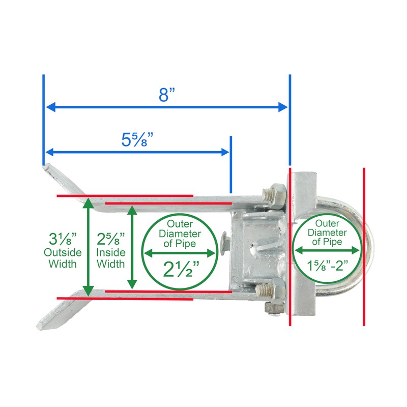 Chain Link Fence Commercial Single Gate Latch for 2 1/2"