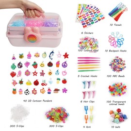 AooeDomi 14000+ Rubber Loom Bands with 3 Layer Container, 28 Colors, Rubber Bands for Bracelet Making Kit DIY Art Craft Kit for Girls & Boys Weaving DIY Crafting Gift to Improve Imagination