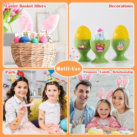 Leesgel 50 x Temporary Tattoos for Kids Easter Party Bag Fillers, Happy Easter Stickers Transfer Tattoos for Easter Decorations, Easter Gifts for Kids Egg Hunt Activities Games Prizes Treats Toys