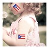 Womaha 30 Sheets Puerto Rico Flag Temporary Tattoos for Kids