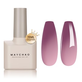 MAYCHAO 15ML Color Changing Gel Nail Polish 1Pc Indigo-Coral Temperature Change Gel Polish Soak Off Nail Polish Nail Art Manicure Salon DIY Gifts at Home, 0.5 OZ
