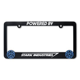 LP Frameworks Powered by Stark Industry 3D Raised License Plate Frame | 1 Pack Car License Plate Cover | Universal US Car Black License Plate Holder | Auto Accessories (Car, Truck and SUV)