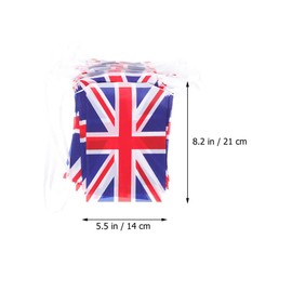 Housoutil 2pcs British Garden Banner Great Britain Flags on Uk Flags Banner Patriotic Bunting Garland Party Hanging Decor Uk Pennant Banners Mini Wreath Indoor U.k. Polyester Fan